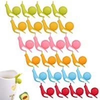 24 Piezas Forma de Caracol Té Bolsas- Marcadores de Bolsa de Té de Bebida de Silicona en Forma de Caracol- para El Hogar…